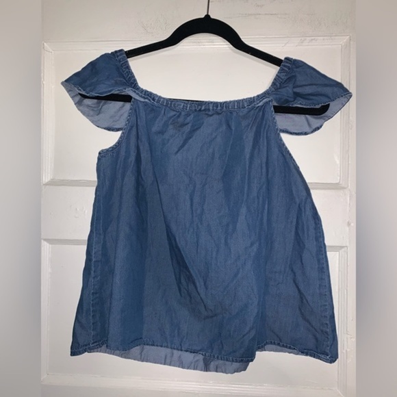 J crew factory denim cap sleeve blouse size XS - Picture 8 of 8